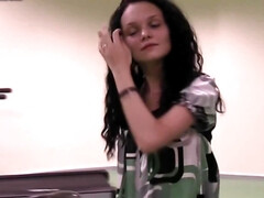 Brunette girl seduces a guy at the beach and invites him over