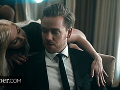 ブロンド, フェラチオ, バック, グループ, 下着, オージー, ストッキング, ティーン