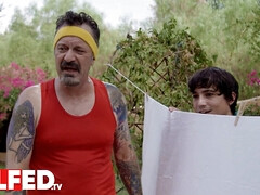 69, デカ尻, 黒人, フェラチオ, 黒人, のぞき穴, ラティーナ, のぞき