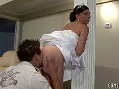 Brunette brune, Robe, Léchez, Mariage