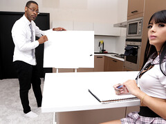 Truly incredible babe takes two black dicks to cum hard