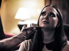 Grosser arsch, Grosse titten, Blasen, Braunhaarige, Hundestellung, Handjob, Küssen, Rasiert