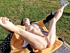 Amateur MILF Nicky Brill Gapes Pussy & Pisses Outside Nude