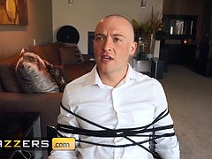 (Angela White) Ties (Zach Wild) Up Steals His Diamonds But Then She Notices His Big Cock