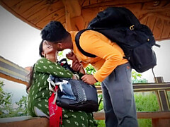 Permi Pooja outdoor blowjob with college boy in forest - hot desi bhabhi public sex at tourist place