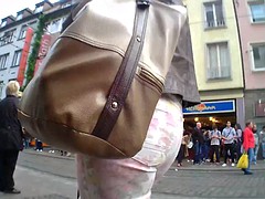 Hot German Teen Shorts Stocking at Bus Stop Ass Legs