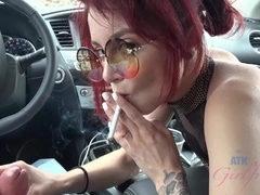 Enthousiasteling, Daddy, Flashing, Vriendin, Handbeurt, Buiten, Openbaar, Nat
