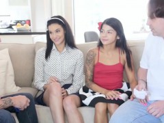 Blasen, Braunhaarige, Hundestellung, Gruppe, Hd