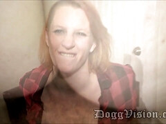 Redhead wife pleasures big black cock bareback passionately