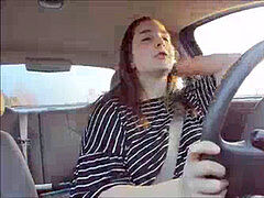 Enthousiasteling, Auto, Vingeren, Masturbatie, Orgasme, Buiten, Openbaar