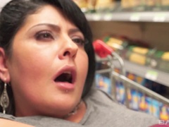 Mariskax fucks two random dudes in a grocery store late at night