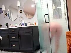 Stepson gets caught watching his stepmother shower