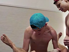 Very hairy DILF spit on by guys