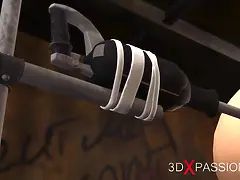 Tridimensionnel, Bondage domination sadisme masochisme, Gros seins, En levrette, Bâillonner, Hd, Chatte, Esclave