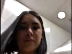 素人, 美女, ラティーナ, シャワー, 一人