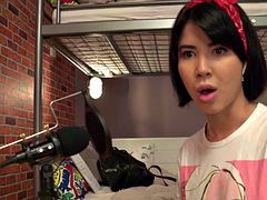 Perkyboobed blowjob hottie gets pussy drilled in dorm room