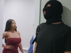 ベッドルーム, デカパイ, フェラチオ, 黒人, Hd, 異人種間, 馬乗り, ストッキング