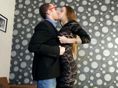 Russian courtesan realizes all sex fantasies of nerdy guy