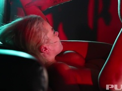 Sexy blonde stripper Nadia White gives more than a lapdance