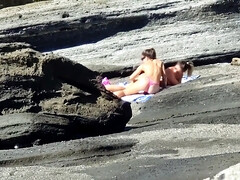 Amateur, Plage, Attrapée, Exhib, Nue  à poil, Public, Chatte, Voyeur