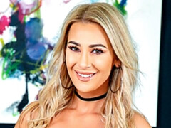 ブロンド, フェラチオ, 手コキする, なめる, 下着, 淫乱熟女, オマンコ, ストッキング