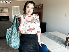 Big-boobed hottie Brooklyn Springvalley is riding on a large dick with love