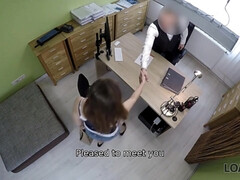Busty slut gets a loan by fucking the agent