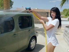 舐める尻, 美女, 車, 言葉責め, 指いじり, 軟体, なめる, オマンコ