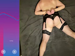 Guy handcuffed anal pegging cumshot