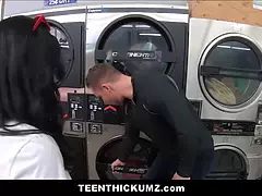 Amateur ebony teen thickum pounded by milky guy stranger in laundromat