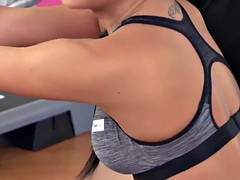 Perfect ass fit teen fucks her coach in the gym