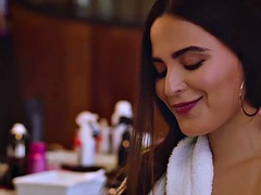 Badpak, Pijpbeurt, Bruinharig, Handbeurt, Zoenen, Buiten, Rijden, Verleid