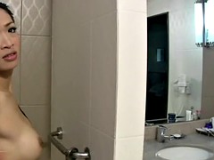 アジア人, デカチン, デカパイ, ビキニ, オナニー, アウトドア, 馬乗り, シャワー