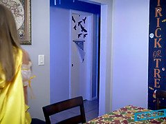 美人, 巨乳な, バック, マスク, オマンコ, 馬乗り, 剃毛, ストッキング