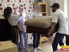 デカパイ, フェラチオ, 淫乱熟女, 母, オマンコ, 叫ぶ, ティーン, 三人