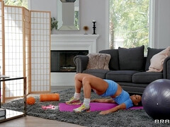 Working Out, Vibing In: Alex Legend Coaching Busty Brunette Latina Mona Azar