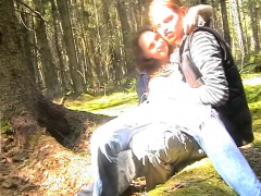 Amateur, Mamada, Europeo, Al aire libre, Adolescente