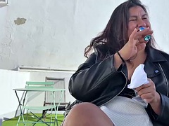 アナル, 茶髪の, 淫乱熟女, スペイン人, 三人