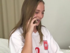 Lady Bug uses her pink vibrator on herself after soccer practice