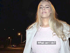 Public Agent Florane Russell boned in car and spunk on boobies