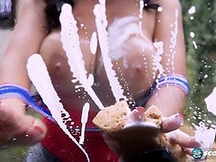 デカパイ, 茶髪の, Hd, オナニー, アウトドア, 一人