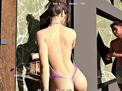 3 dimensionaal, Strand, Stel, Sperma, Hardcore