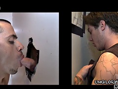 Enthousiasteling, Sperma shot, Sperma in gezicht, Homo, Handbeurt, Doordringend, Zuigen, Tatoeage