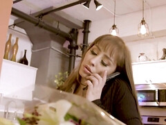 Grosser arsch, Grosse titten, Blasen, Braunhaarige, Paar, Lecken, Tätowierung, Titten