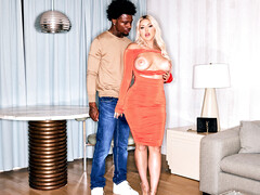 Thick blonde bimbo is dominated by an inked black stud