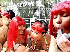 Grosser arsch, Grosser schwanz, Schwarz, Kehlenfick, Orgie, Party, Pool, Realität