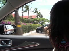 Bikini, Blasen, Braunhaarige, Freundin, Nackt, Pov, Spanner, Nass