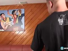 Enthousiasteling, Pijpbeurt, Bruinharig, 1 man 2 vrouwen, Hd, Rijden, Tiener, Trio