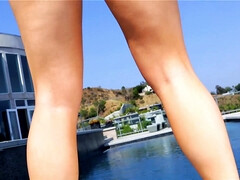 ブロンド, ヒール, 淫乱熟女, 母, アウトドア, ソフトコア, 一人, いじめ