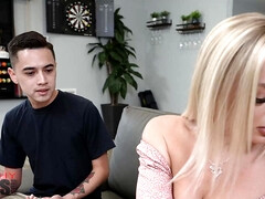 Grosse titten, Blondine, Blasen, Schwanz, Realität